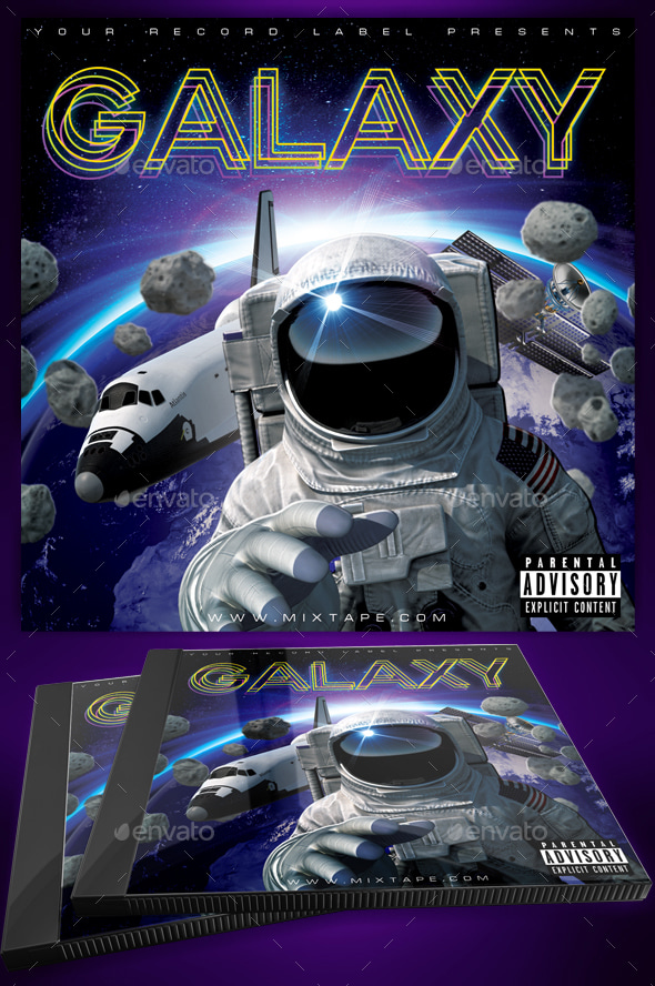 Galaxy Space CD Cover Template, Print Templates GraphicRiver